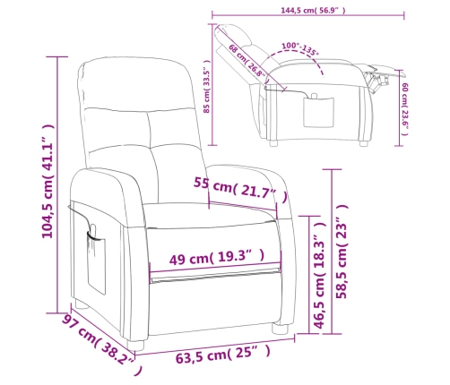 Sillón de masaje tela gris claro