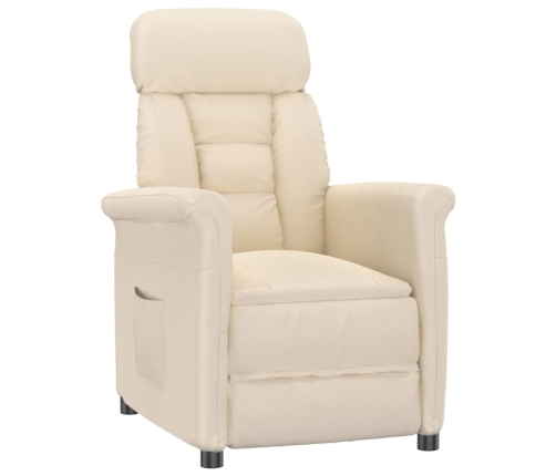 Sillón reclinable de tela de microfibra beige