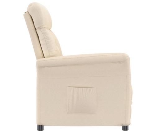 Sillón reclinable de tela de microfibra beige