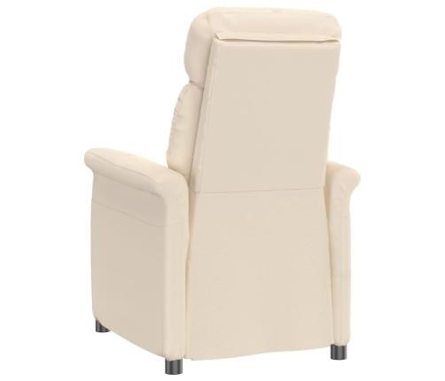 Sillón reclinable de tela de microfibra beige