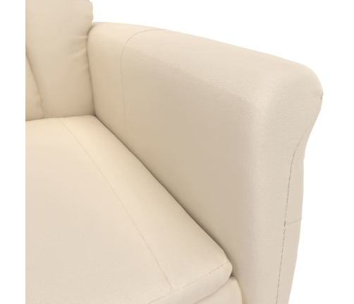 Sillón reclinable de tela de microfibra beige