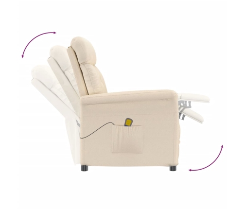 Sillón de masaje eléctrico tela de microfibra beige