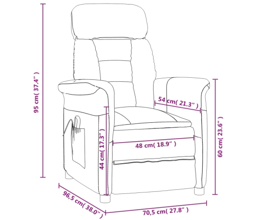 Sillón de masaje eléctrico tela de microfibra beige