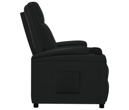 Sillón reclinable de cuero sintético negro