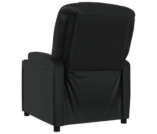 Sillón reclinable de cuero sintético negro