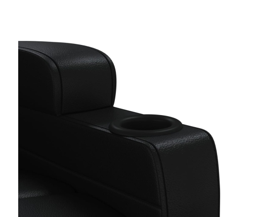 Sillón reclinable de cuero sintético negro