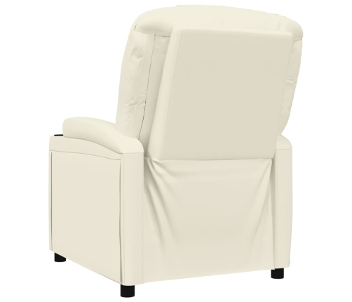 Sillón reclinable de cuero sintético blanco crema