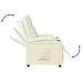 Sillón reclinable de cuero sintético blanco crema