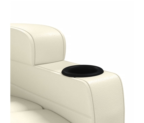 Sillón reclinable de cuero sintético blanco crema