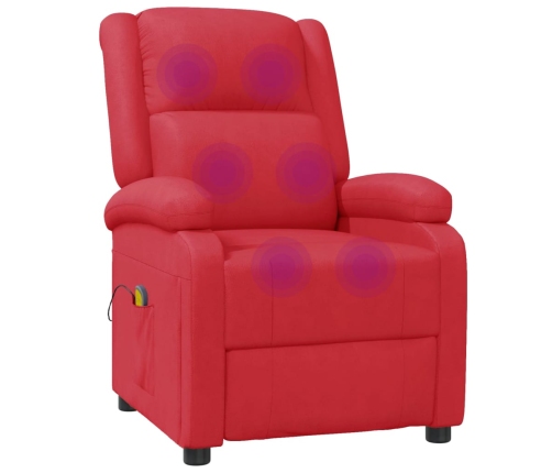 Sillón de masaje de cuero sintético rojo