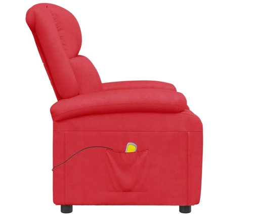 Sillón de masaje de cuero sintético rojo