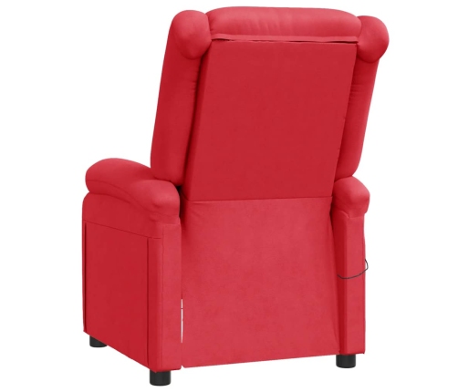 Sillón de masaje de cuero sintético rojo