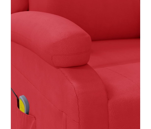 Sillón de masaje de cuero sintético rojo