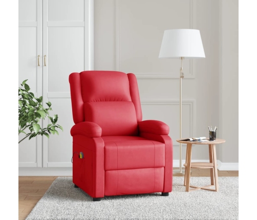 Sillón de masaje de cuero sintético rojo