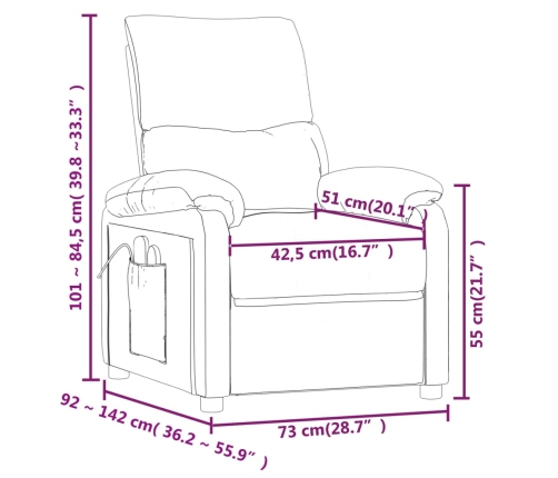 Sillón de masaje tela gris claro