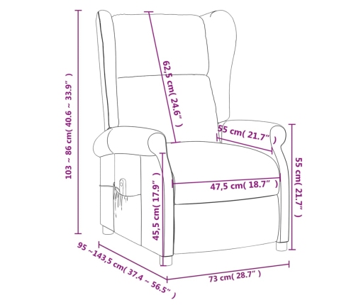 Sillón de masaje eléctrico tela marrón