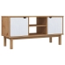 vidaXL Mueble TV OTTA madera maciza pino marrón blanco 113,5x43x57 cm