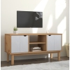 vidaXL Mueble TV OTTA madera maciza pino marrón blanco 113,5x43x57 cm