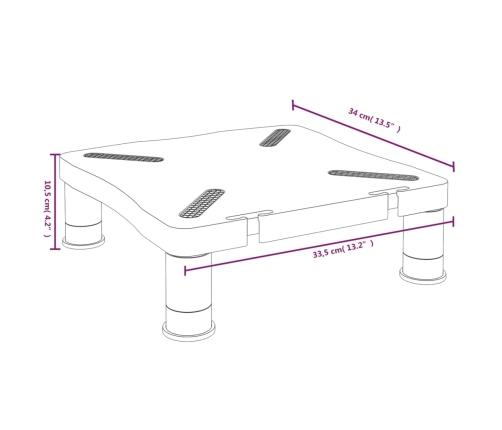 Soporte para monitor negro 33,5x34x10,5 cm