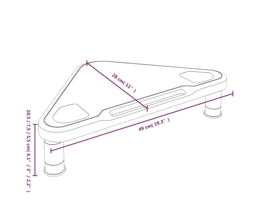 Soporte de esquina para monitor negro 49x28x10,5 cm