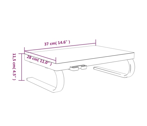 Soporte para monitor negro 37x28x11,5 cm