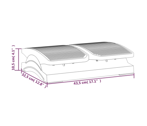 vidaXL Reposapiés negro 43,5x32,5x10,5 cm