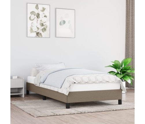 vidaXL Estructura de cama de tela gris taupe 80x200 cm