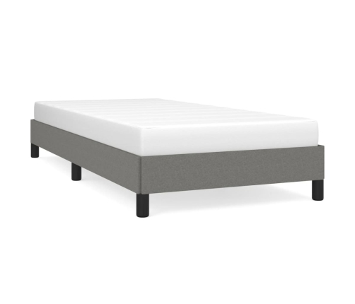 Estructura de cama sin colchón tela gris oscuro 90x190 cm