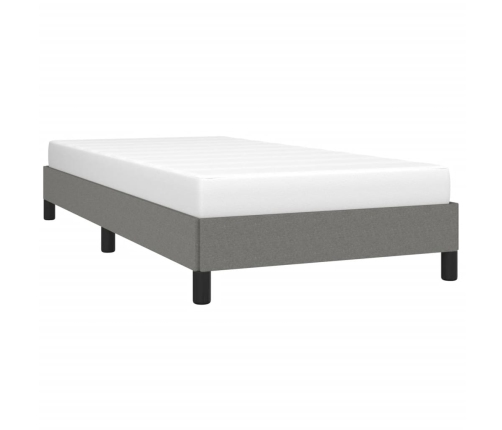 Estructura de cama sin colchón tela gris oscuro 90x190 cm