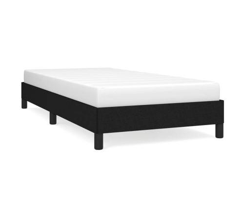 Estructura de cama sin colchón tela negro 90x190 cm