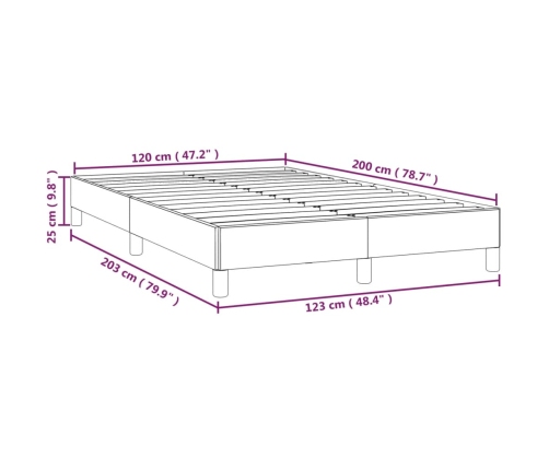 Estructura de cama sin colchón tela gris oscuro 120x200 cm