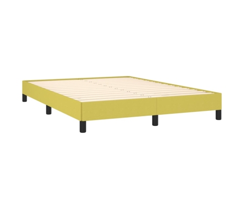 vidaXL Estructura de cama de tela verde 140x190 cm