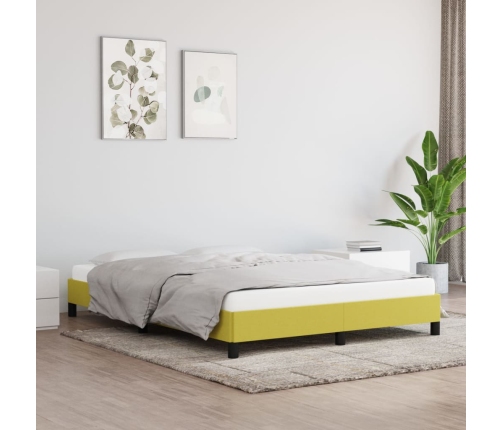 vidaXL Estructura de cama de tela verde 140x190 cm