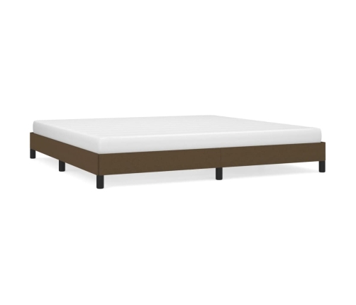 Cama sin colchón tela marrón oscuro 200x200 cm