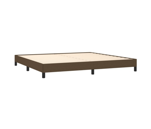 Cama sin colchón tela marrón oscuro 200x200 cm