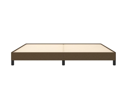 Cama sin colchón tela marrón oscuro 200x200 cm