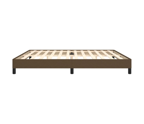 Cama sin colchón tela marrón oscuro 200x200 cm