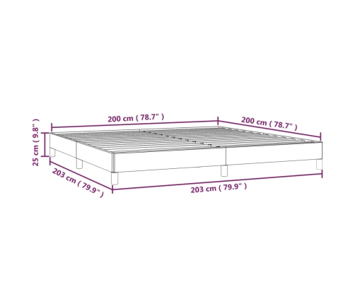 Cama sin colchón tela marrón oscuro 200x200 cm