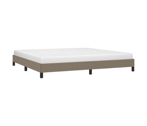 Cama sin colchón tela gris taupe 200x200 cm