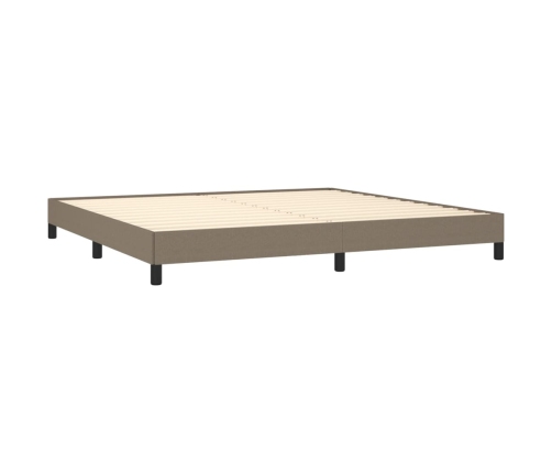 Cama sin colchón tela gris taupe 200x200 cm