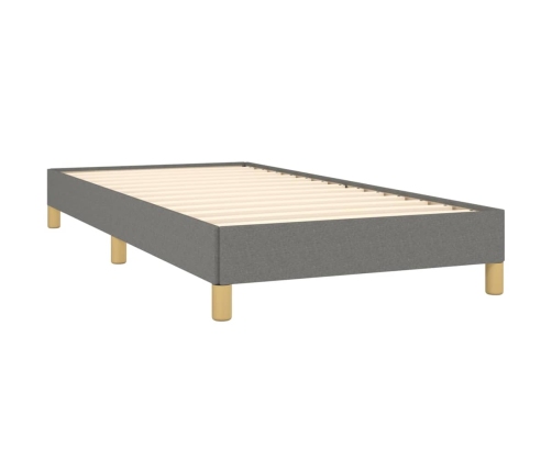 Estructura de cama sin colchón tela gris oscuro 90x190 cm