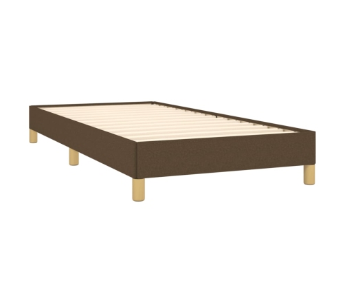 Estructura de cama sin colchón tela marrón oscuro 90x190 cm