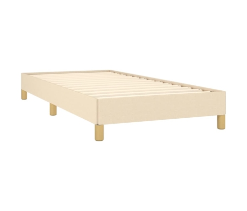 Estructura de cama sin colchón tela crema 90x190 cm