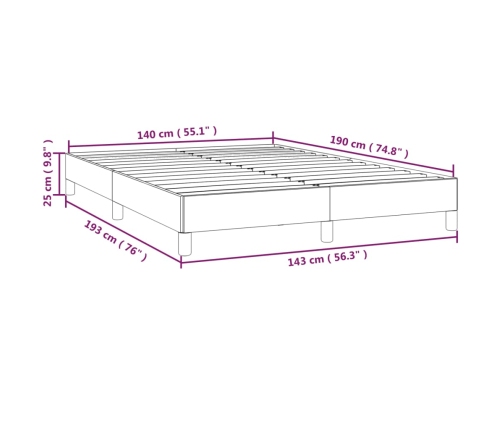 vidaXL Estructura de cama de tela gris taupe 140x190 cm