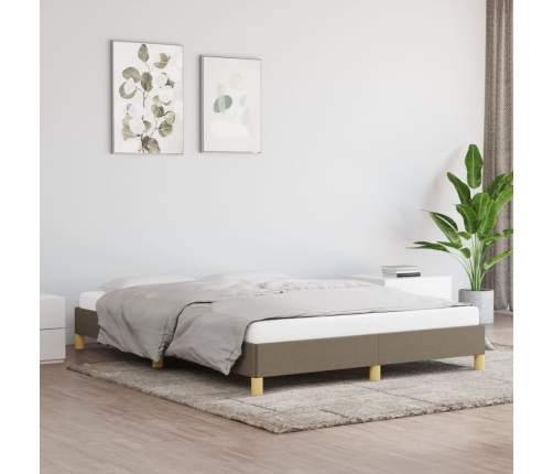 vidaXL Estructura de cama de tela gris taupe 140x190 cm