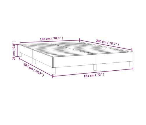 vidaXL Estructura de cama tela marrón oscuro 180x200 cm