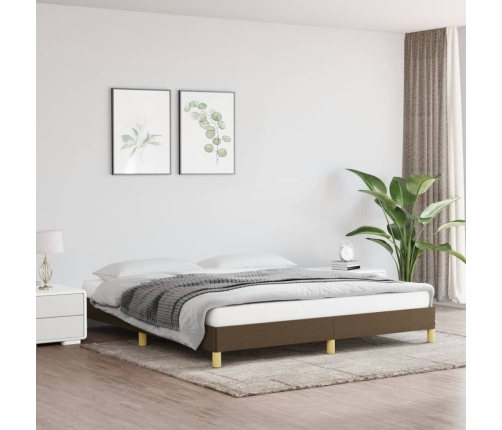 vidaXL Estructura de cama tela marrón oscuro 180x200 cm