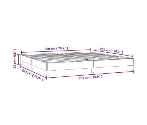 Cama sin colchón tela gris claro 200x200 cm