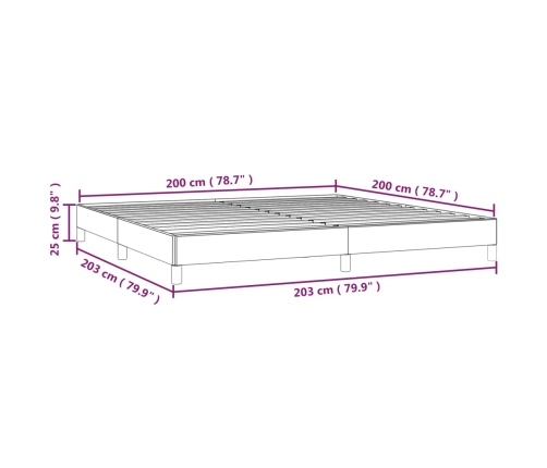 Cama sin colchón tela negro 200x200 cm