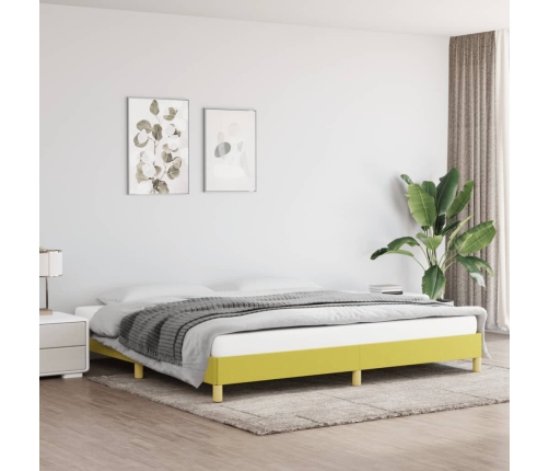 vidaXL Estructura de cama de tela verde 200x200 cm